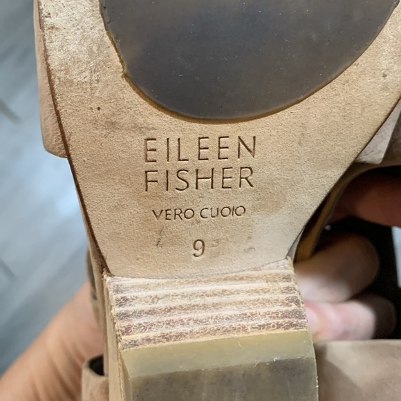 Eileen Fisher Iris Beige Suede/Leather Nubuck Sandals size 9 - Picture 9 of 10
